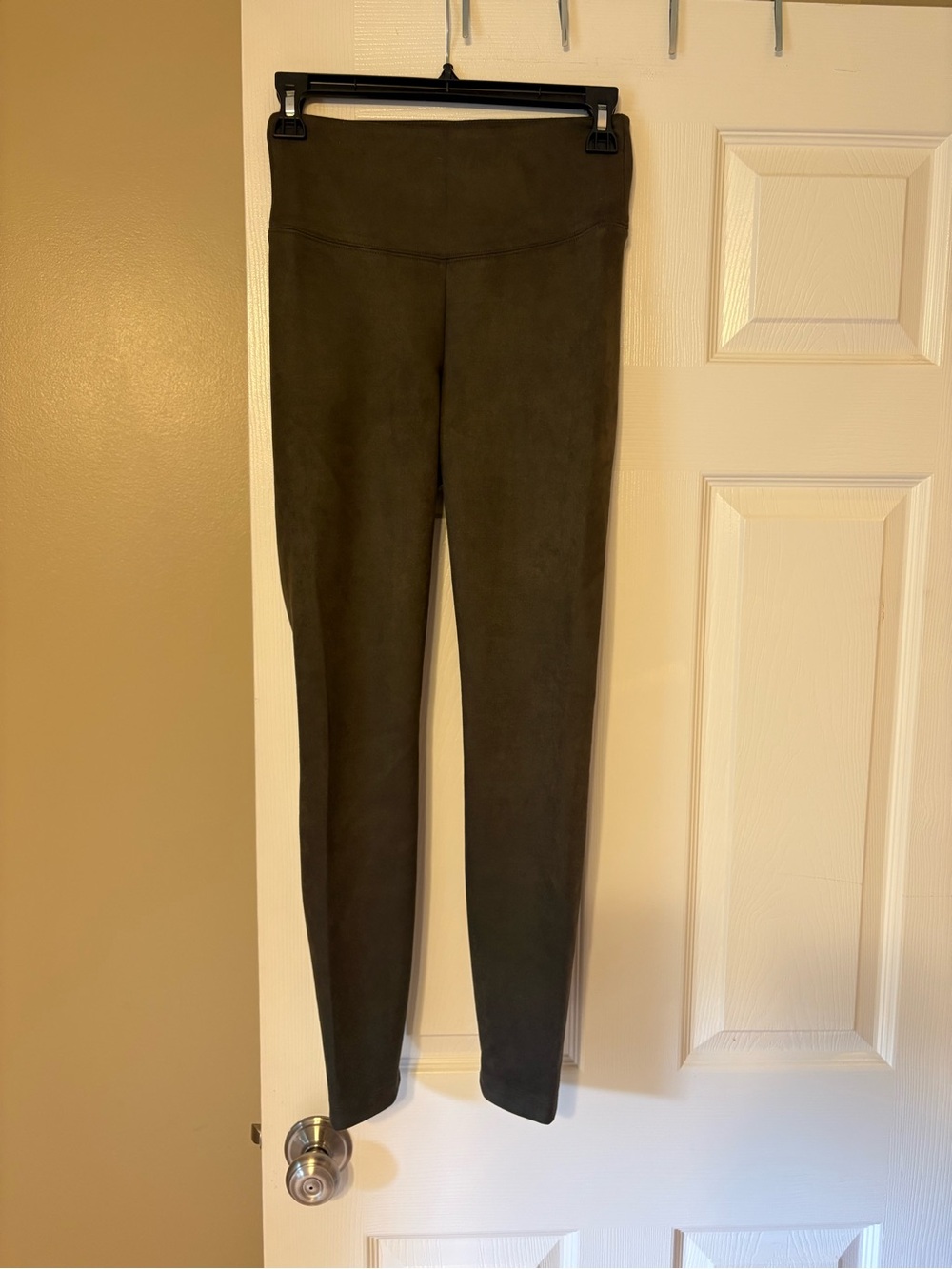 White House Black Market Suede Olive Ponte Leggings